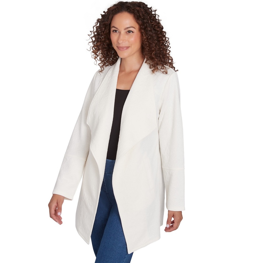 Euc Ruby Rd. White Women's Jacket Quilted Sweater